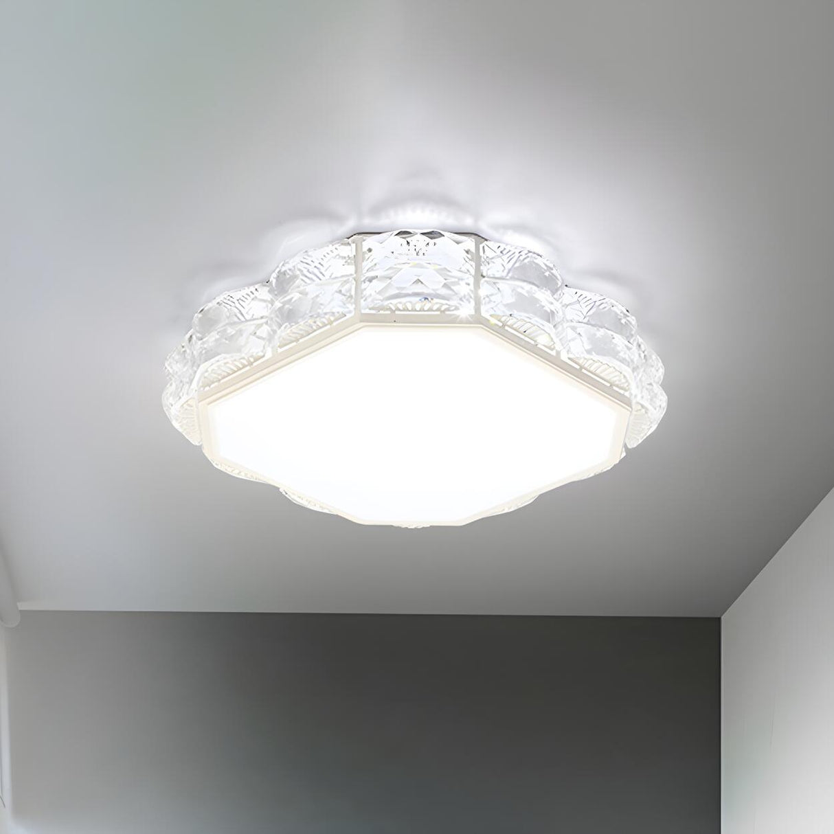 Aisle Mini Crystal Square LED Flush Mount Ceiling Light Image - 6