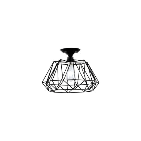 Aisle Mini Geometric Metal Cage Semi-Flush Mount Light Image - 2