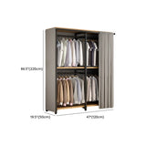 Alloy Grey Sliding Door Shelves Wardrobe with Clothing Rod #size