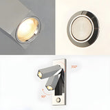 Aluminum Adjustable Rocker Switch Reading Wall Light Image - 12