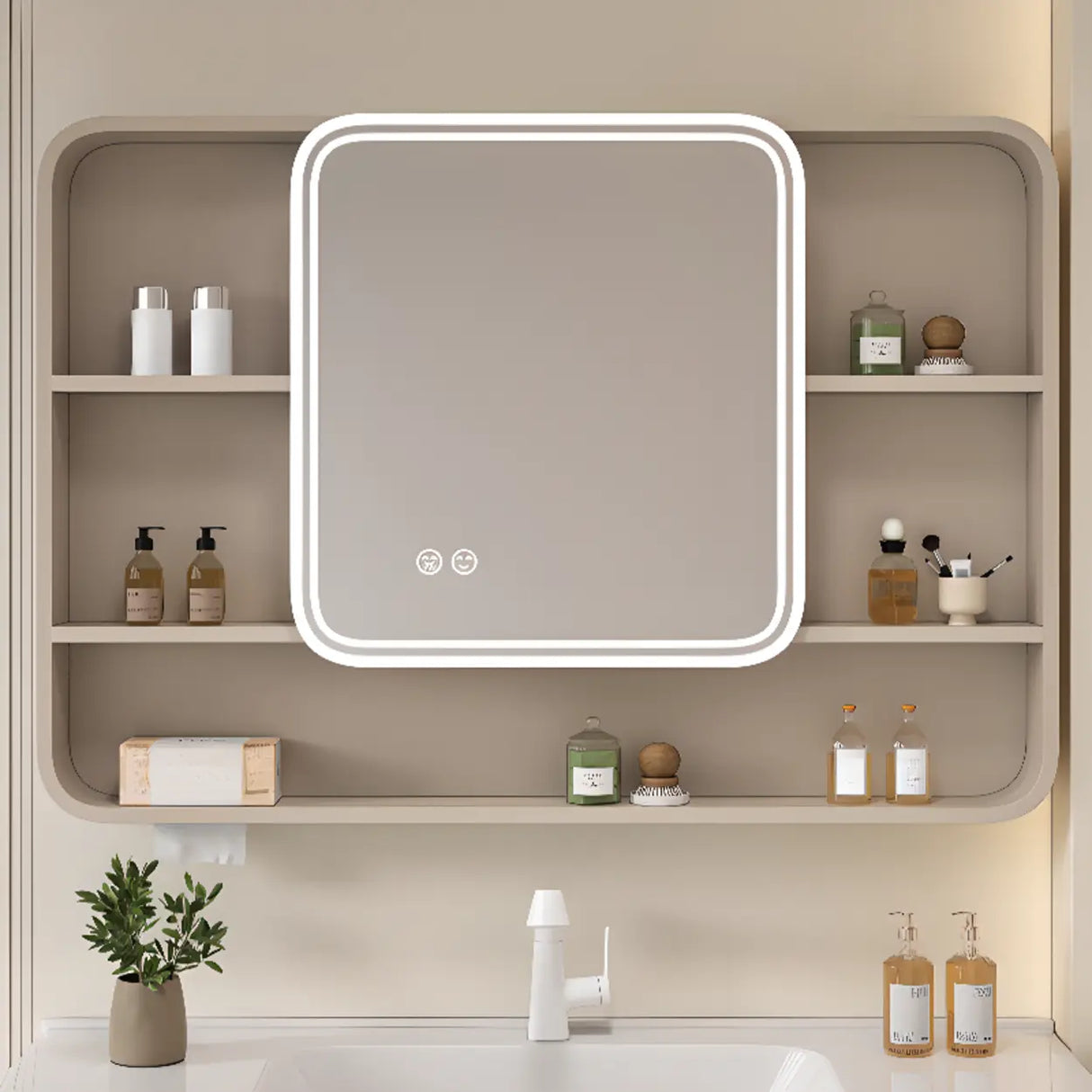 Aluminum Frameless Small Storage Plug-In Medicine Cabinet Image - 4