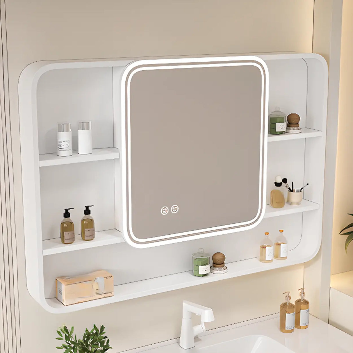 Aluminum Frameless Small Storage Plug-In Medicine Cabinet Image - 5