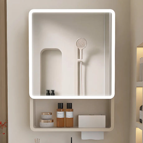 Aluminum Frameless White LED Medicine Cabinet with Shelf Image - 1