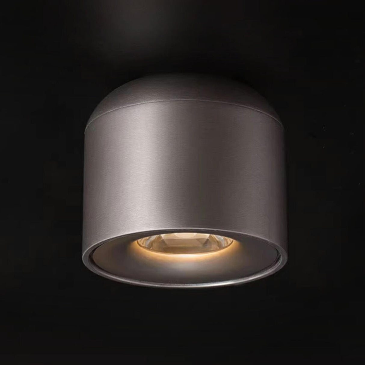 Aluminum Nickel Cylinder LED Flush Mount Ceiling Light Image - 4