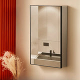 Aluminum Rectangle Silver Medicine Cabinet with Shelves Image - 2