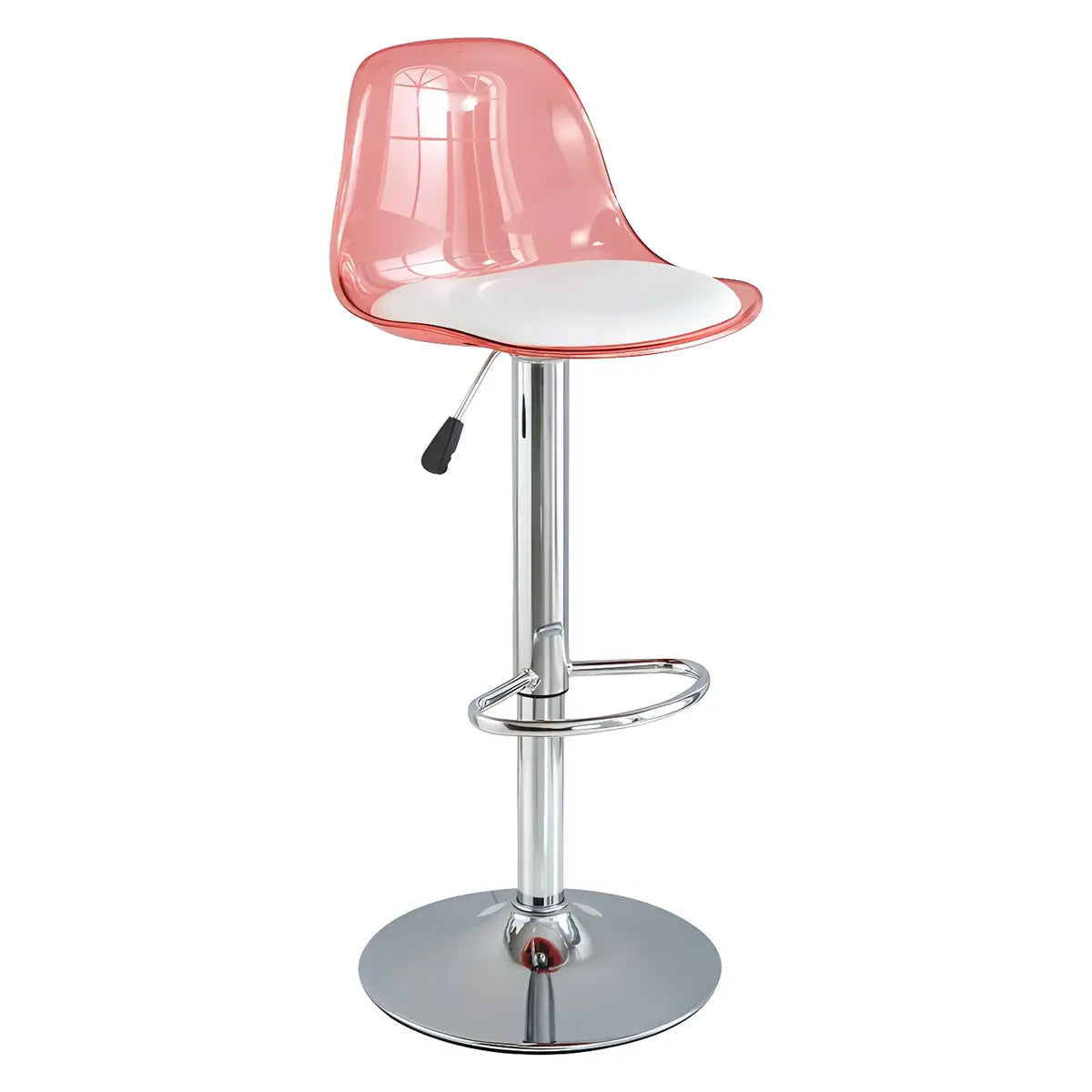 Amber Bucket Acrylic Adjustable Swivel Low Back Bar Stool Image - 10