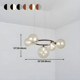 Amber Clear Glass Circle Dining Room Bubble Chandelier #size