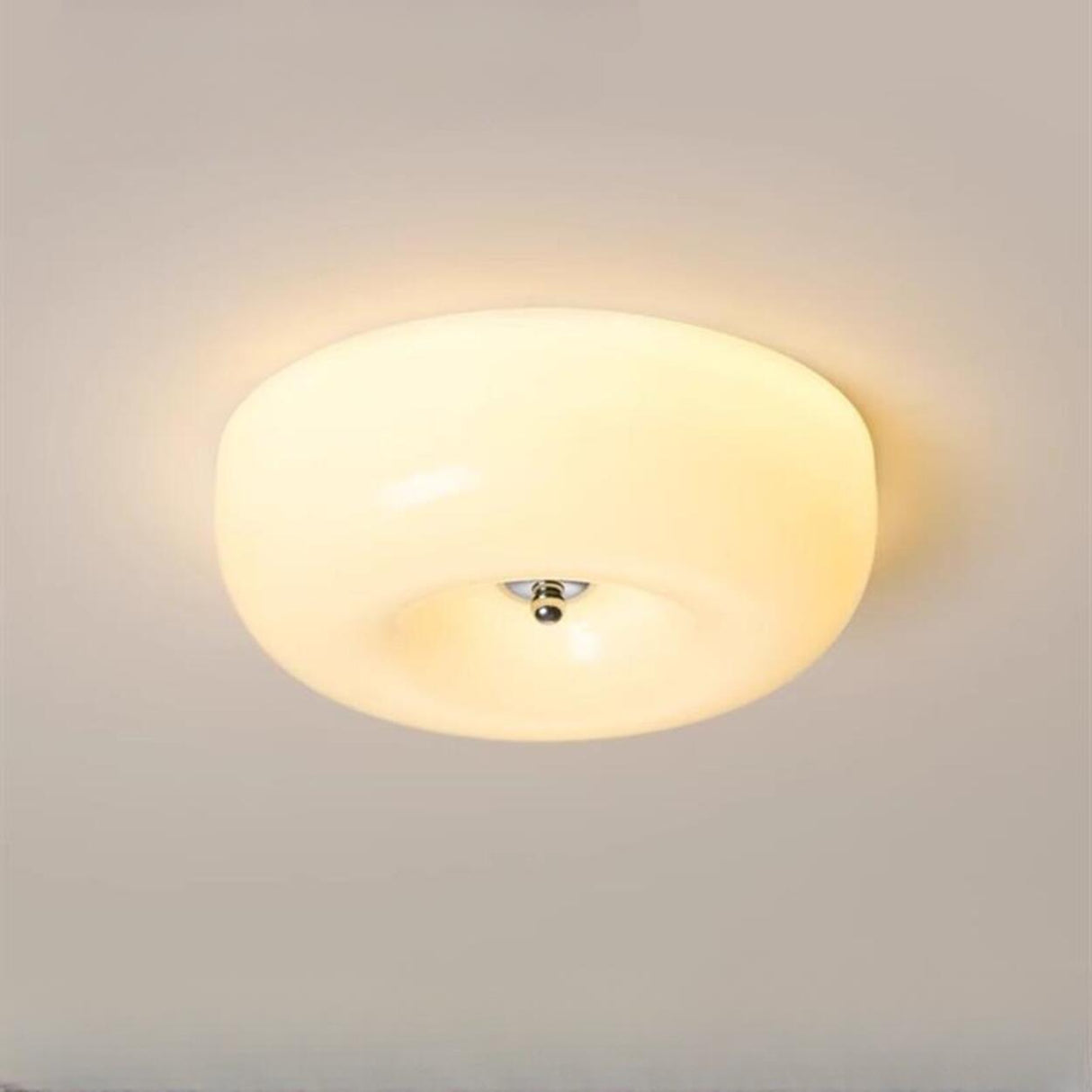 Amber Glass Ambient Round Flush Mount Light  Image - 3