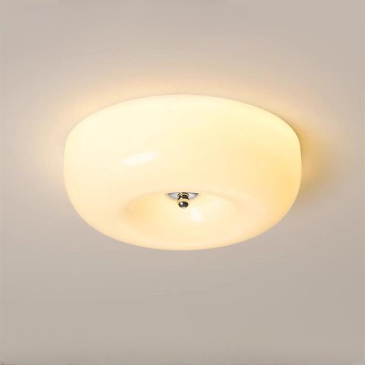 Amber Glass Ambient Round Flush Mount Light  Image - 5