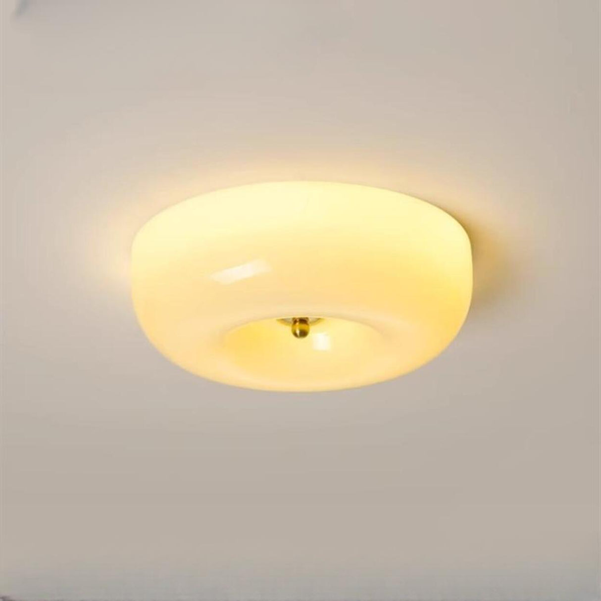 Amber Glass Ambient Round Flush Mount Light  Image - 7