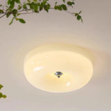 Amber Glass Ambient Round Flush Mount Light  Image - 8