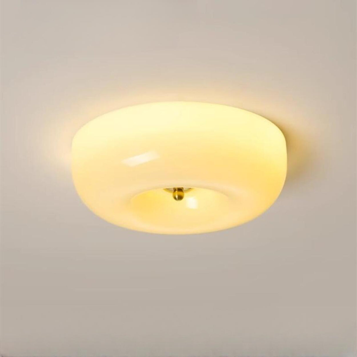 Amber Glass Ambient Round Flush Mount Light  Image - 9