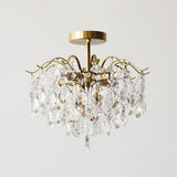 Amber Raindrop Crystal Semi-Flush Mount Ceiling Light Image - 13