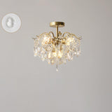 Amber Raindrop Crystal Semi-Flush Mount Ceiling Light Image - 17