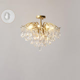 Amber Raindrop Crystal Semi-Flush Mount Ceiling Light Image - 19