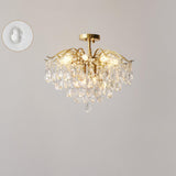 Amber Raindrop Crystal Semi-Flush Mount Ceiling Light Image - 21