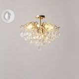 Amber Raindrop Crystal Semi-Flush Mount Ceiling Light Image - 25