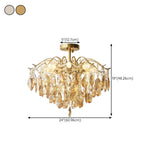 Amber Raindrop Crystal Semi-Flush Mount Ceiling Light Image - 29