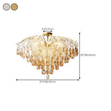 Amber Raindrop Crystal Semi-Flush Mount Ceiling Light Image - 30