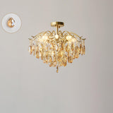 Amber Raindrop Crystal Semi-Flush Mount Ceiling Light Image - 5