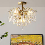 Amber Raindrop Crystal Semi-Flush Mount Ceiling Light Image - 6