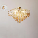 Amber Raindrop Crystal Semi-Flush Mount Ceiling Light Image - 7