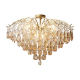 Amber Raindrop Crystal Semi-Flush Mount Ceiling Light Image - 9