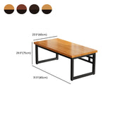 Amber Wood Rectangle Butcher Block Sled Writing Desk #size