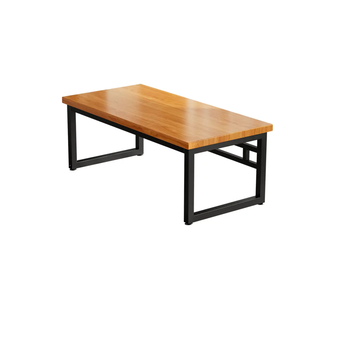 Amber Wood Rectangle Butcher Block Sled Writing Desk Image - 6