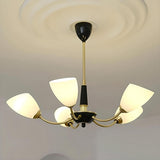 American Gold and Black Frosted Glass Chandelier Image - 1