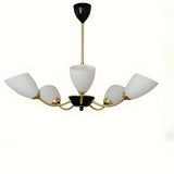 American Gold and Black Frosted Glass Chandelier Image - 10