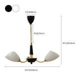 American Gold and Black Frosted Glass Chandelier #size