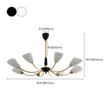 American Gold and Black Frosted Glass Chandelier Image - 14