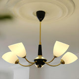 American Gold and Black Frosted Glass Chandelier Image - 4