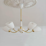 American Gold and Black Frosted Glass Chandelier Image - 5