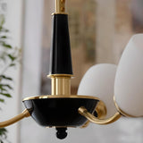 American Gold and Black Frosted Glass Chandelier Image - 6