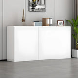 Ample Scratch Resistant White Wood Office Storage Cabinet Image - 1