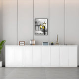 Ample Scratch Resistant White Wood Office Storage Cabinet Image - 5