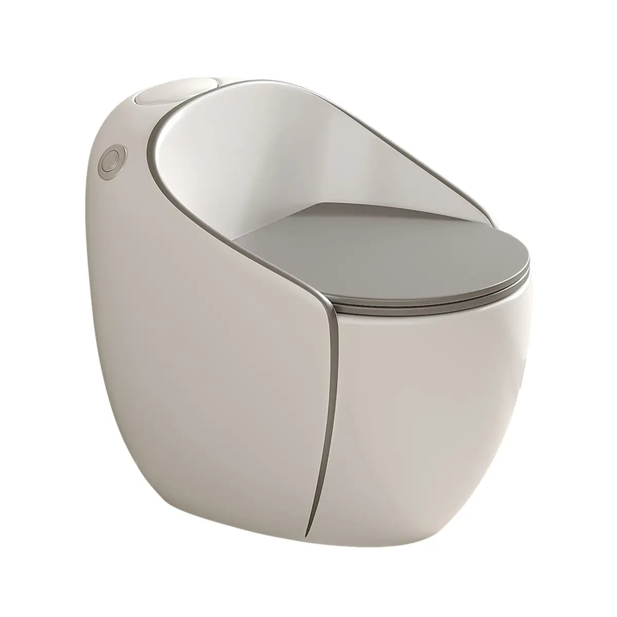 Antimicrobial Seat Modern Oval Ceramic White Compact Toilet Image - 10