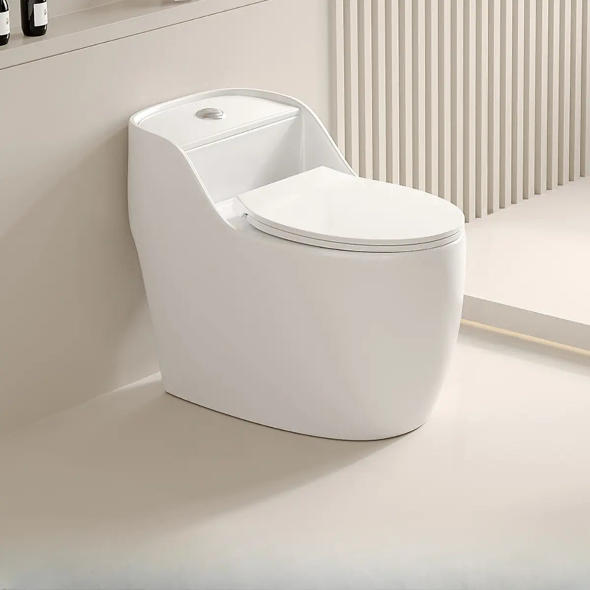 Antimicrobial Seat Modern Oval Ceramic White Compact Toilet Image - 11