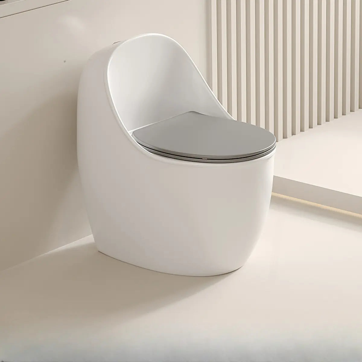 Antimicrobial Seat Modern Oval Ceramic White Compact Toilet Image - 13