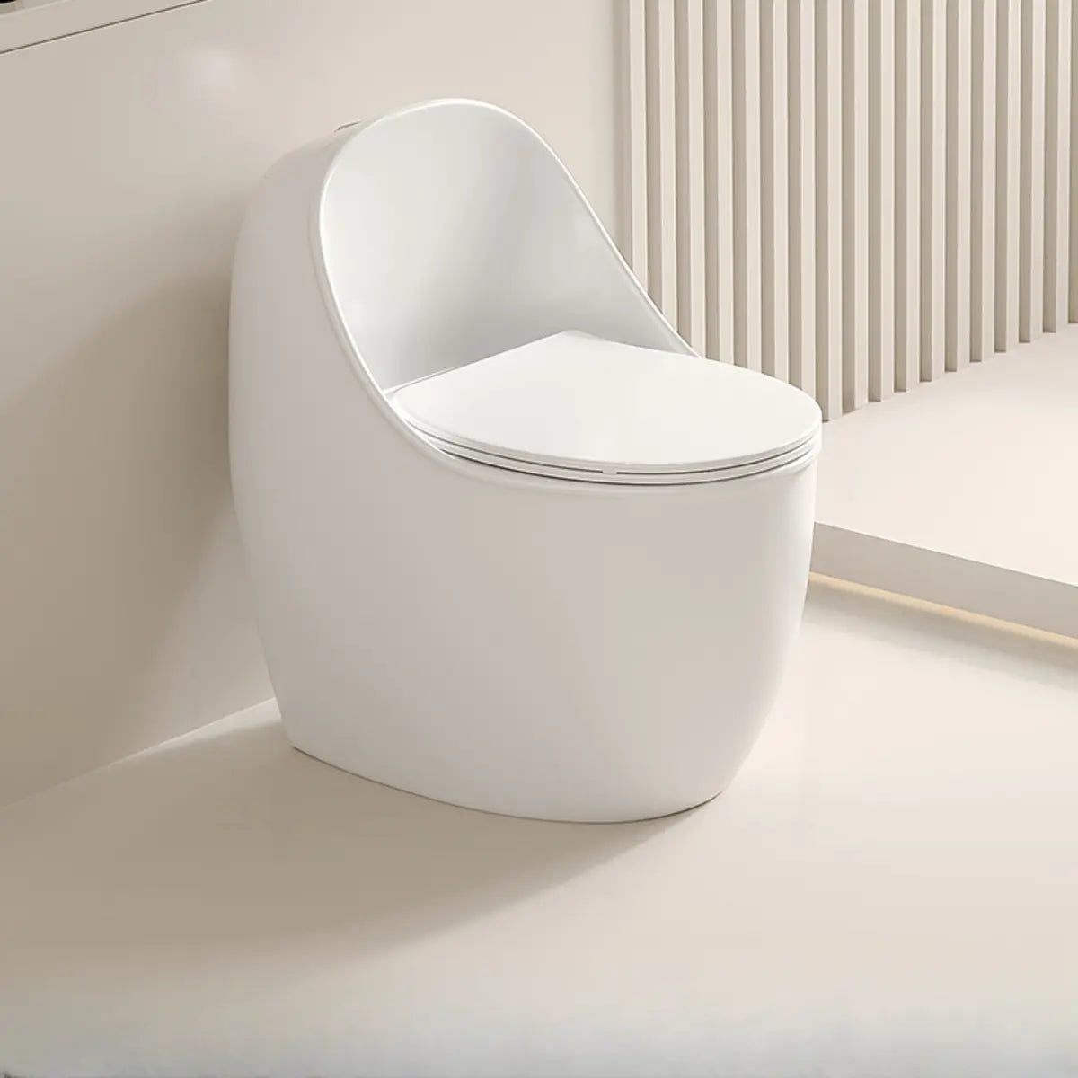 Antimicrobial Seat Modern Oval Ceramic White Compact Toilet Image - 16