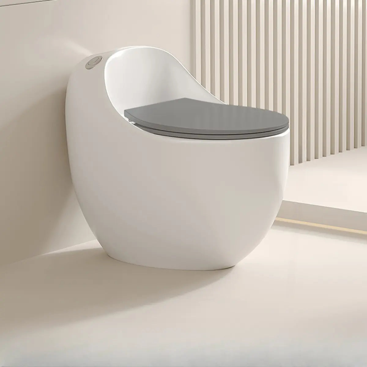 Antimicrobial Seat Modern Oval Ceramic White Compact Toilet Image - 17