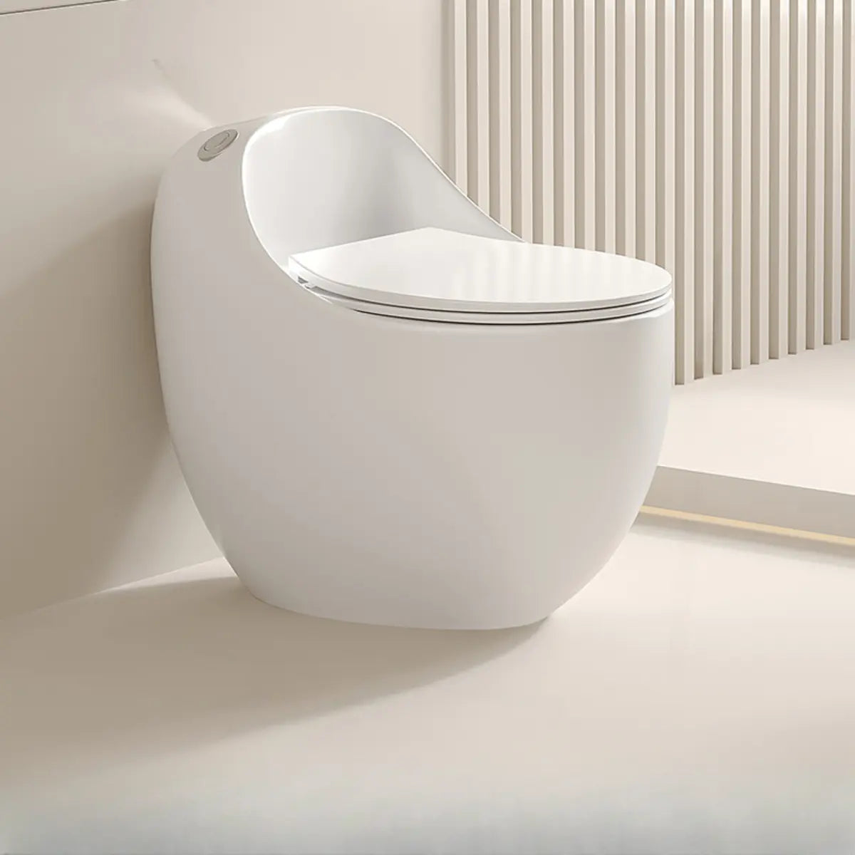 Antimicrobial Seat Modern Oval Ceramic White Compact Toilet Image - 18