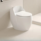 Antimicrobial Seat Modern Oval Ceramic White Compact Toilet Image - 20