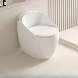 Antimicrobial Seat Modern Oval Ceramic White Compact Toilet Image - 24