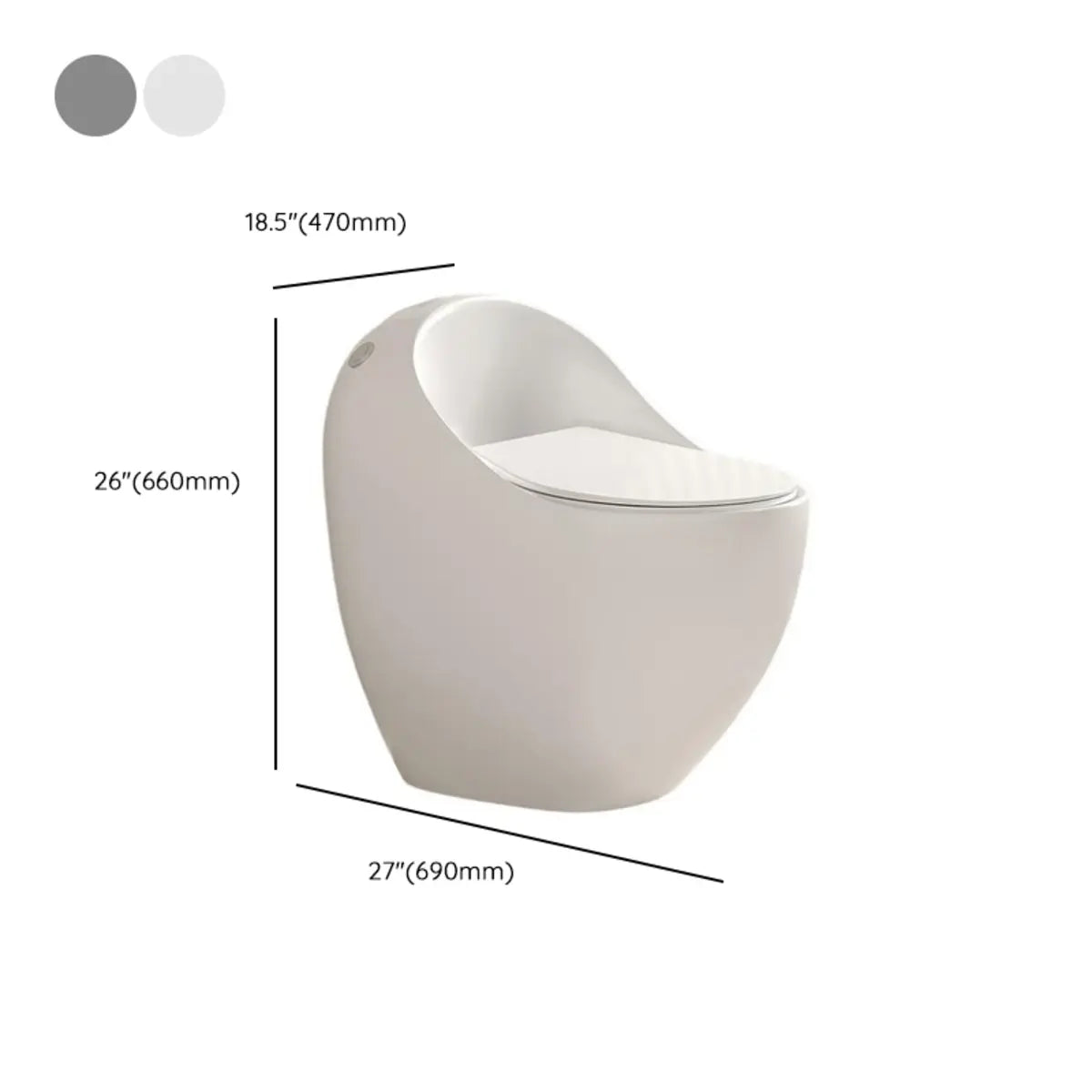 Antimicrobial Seat Modern Oval Ceramic White Compact Toilet 