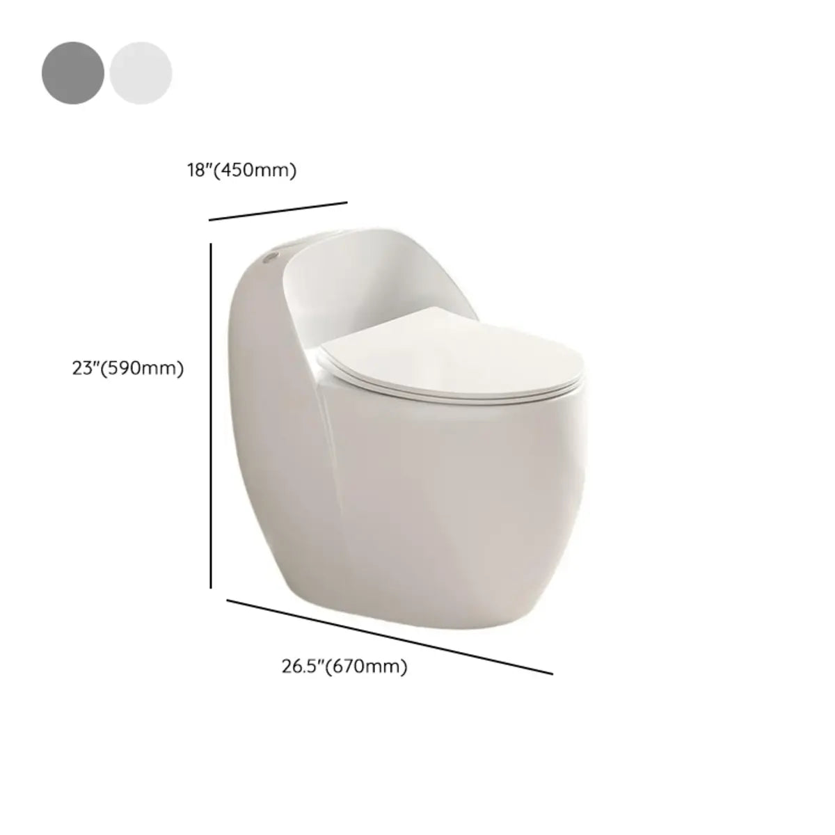 Antimicrobial Seat Modern Oval Ceramic White Compact Toilet Image - 26