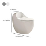 Antimicrobial Seat Modern Oval Ceramic White Compact Toilet Image - 27