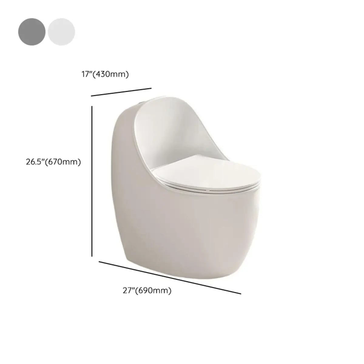 Antimicrobial Seat Modern Oval Ceramic White Compact Toilet Image - 28